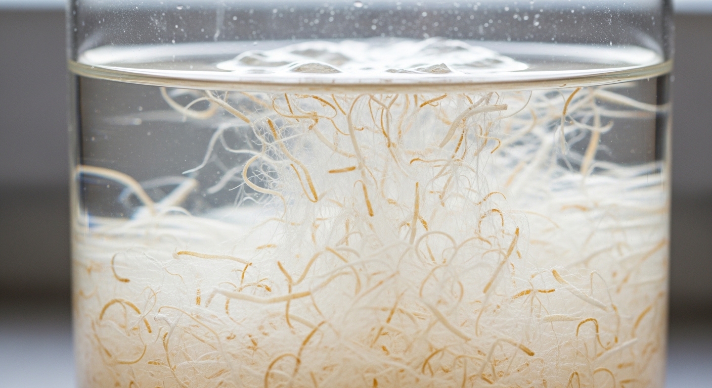 팽창하는 차전자피의 모습