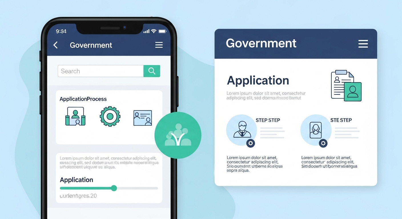스마트폰 화면에 표시된 사용자 친화적인 정부 웹사이트 인터페이스