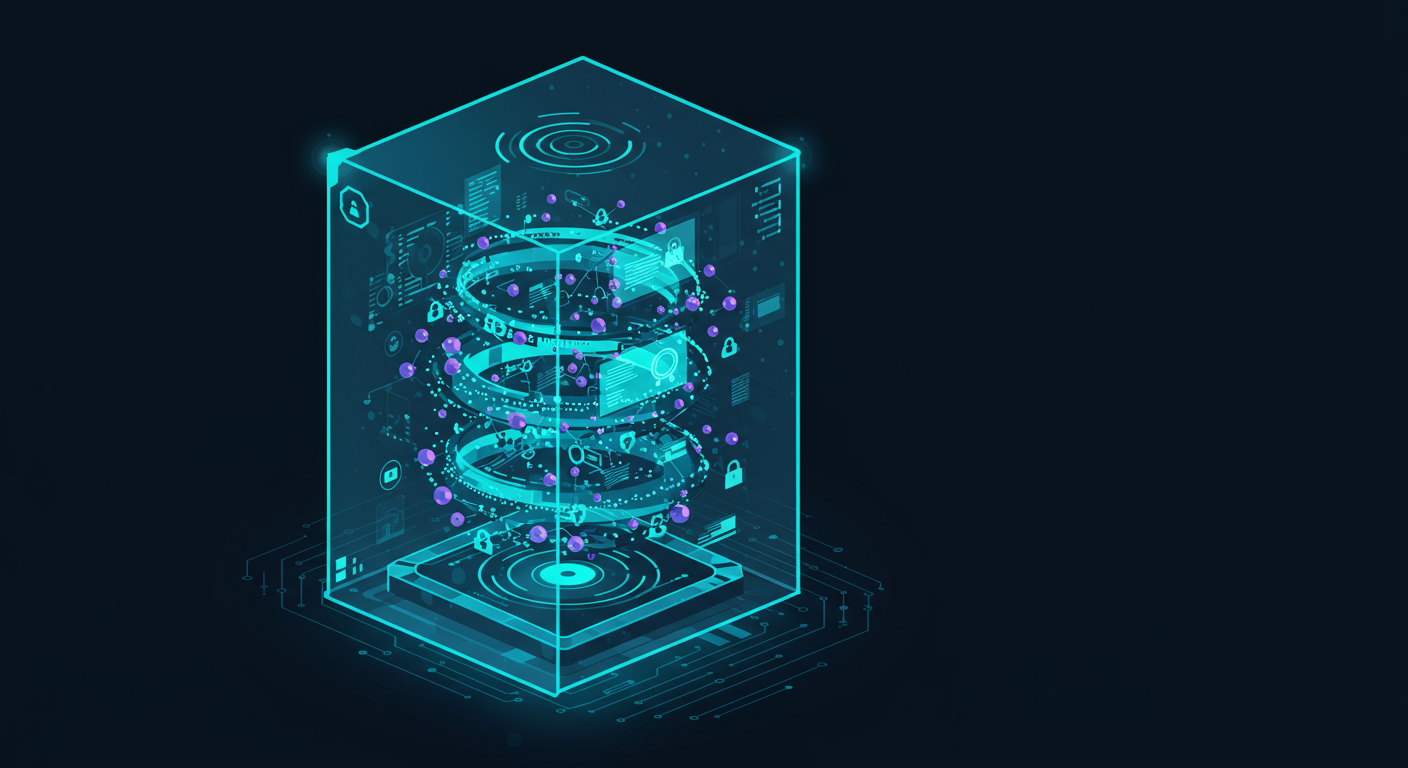 암호화 키와 인증서가 들어있는 디지털 금고의 이미지