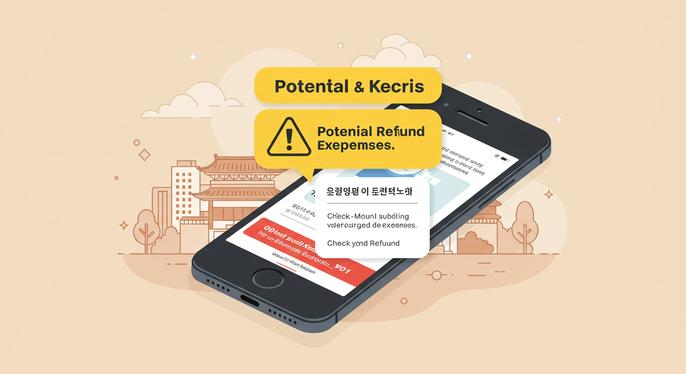 과다 청구된 진료비로 인해 발생할 수 있는 환수 가능성을 알리는 경고 메시지