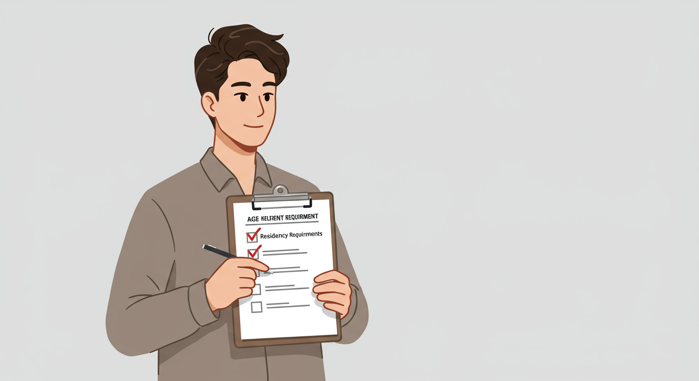 체크리스트가 적힌 클립보드를 든 지원자