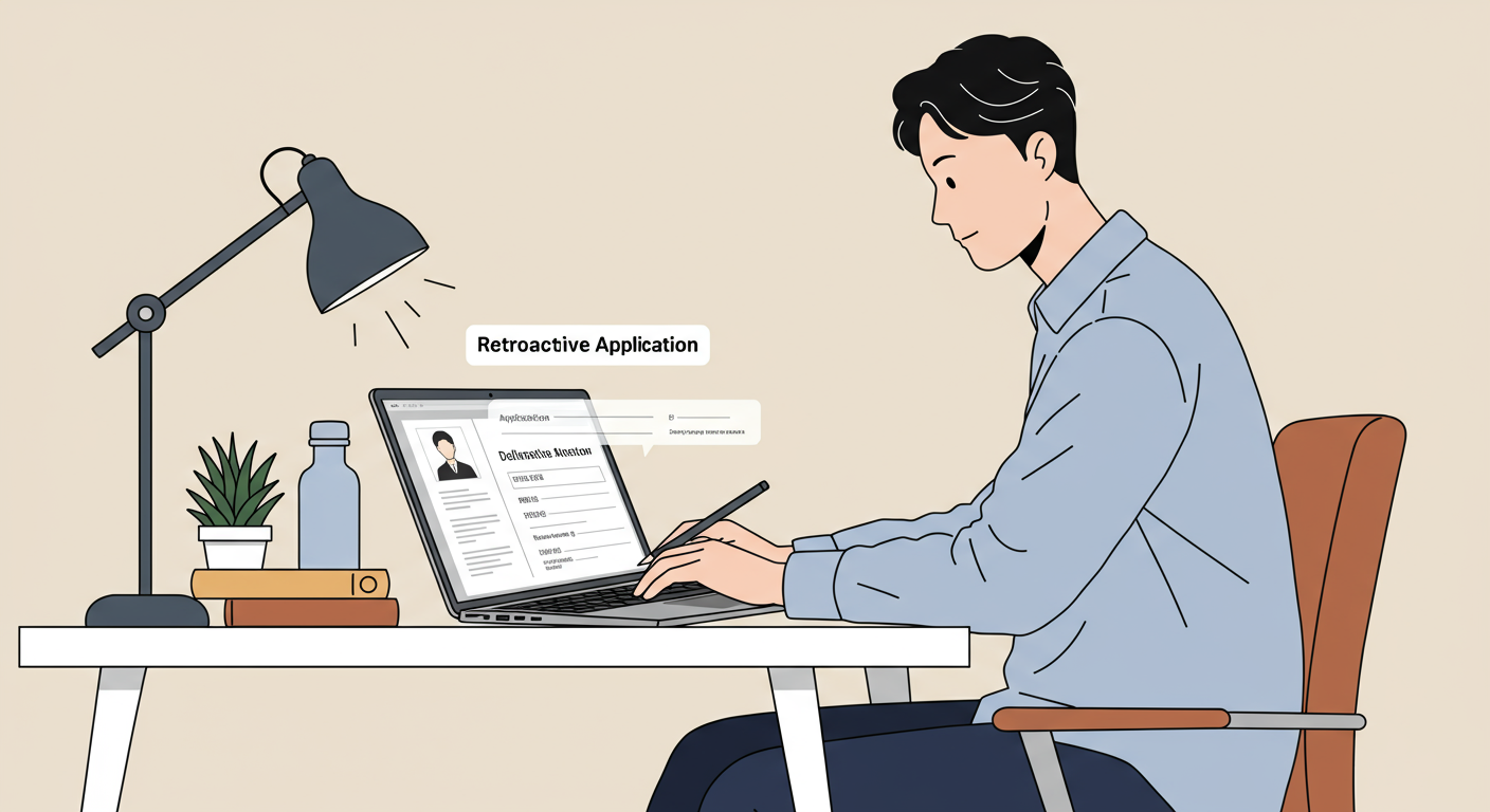 온라인 폼을 작성하는 자신감 있는 젊은이