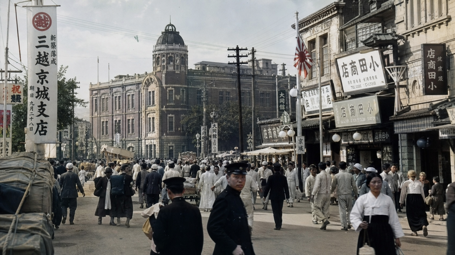 1930년대 일제강점기 서울의 거리 풍경과 복장을 한 사람들