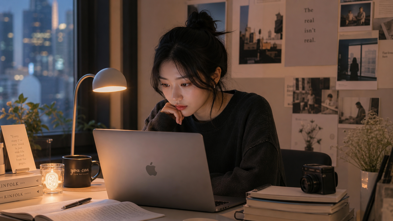 실제와 상상의 이야기를 노트북 화면에 담아내는 젊은 작가
