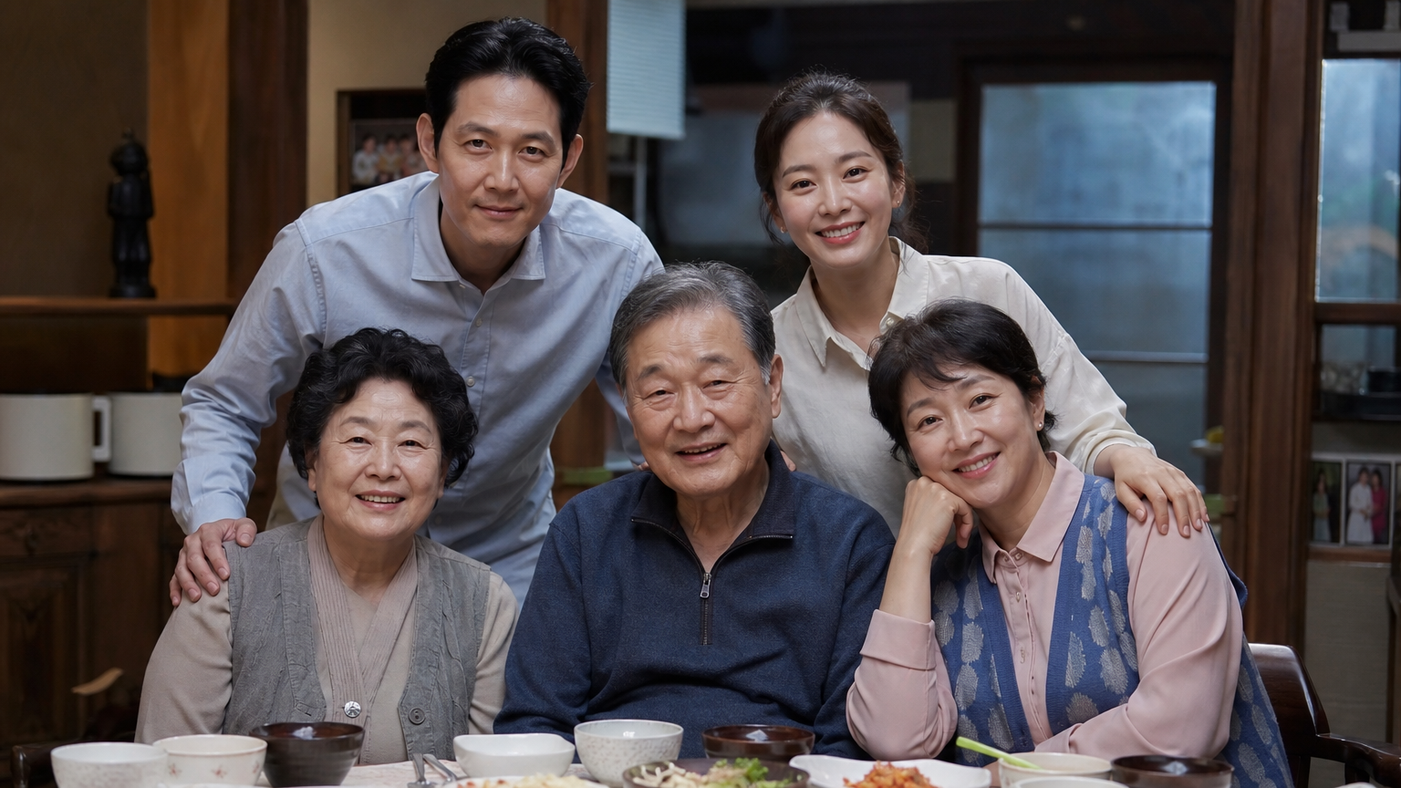 가족들과 함께 있는 최수종의 따뜻한 모습