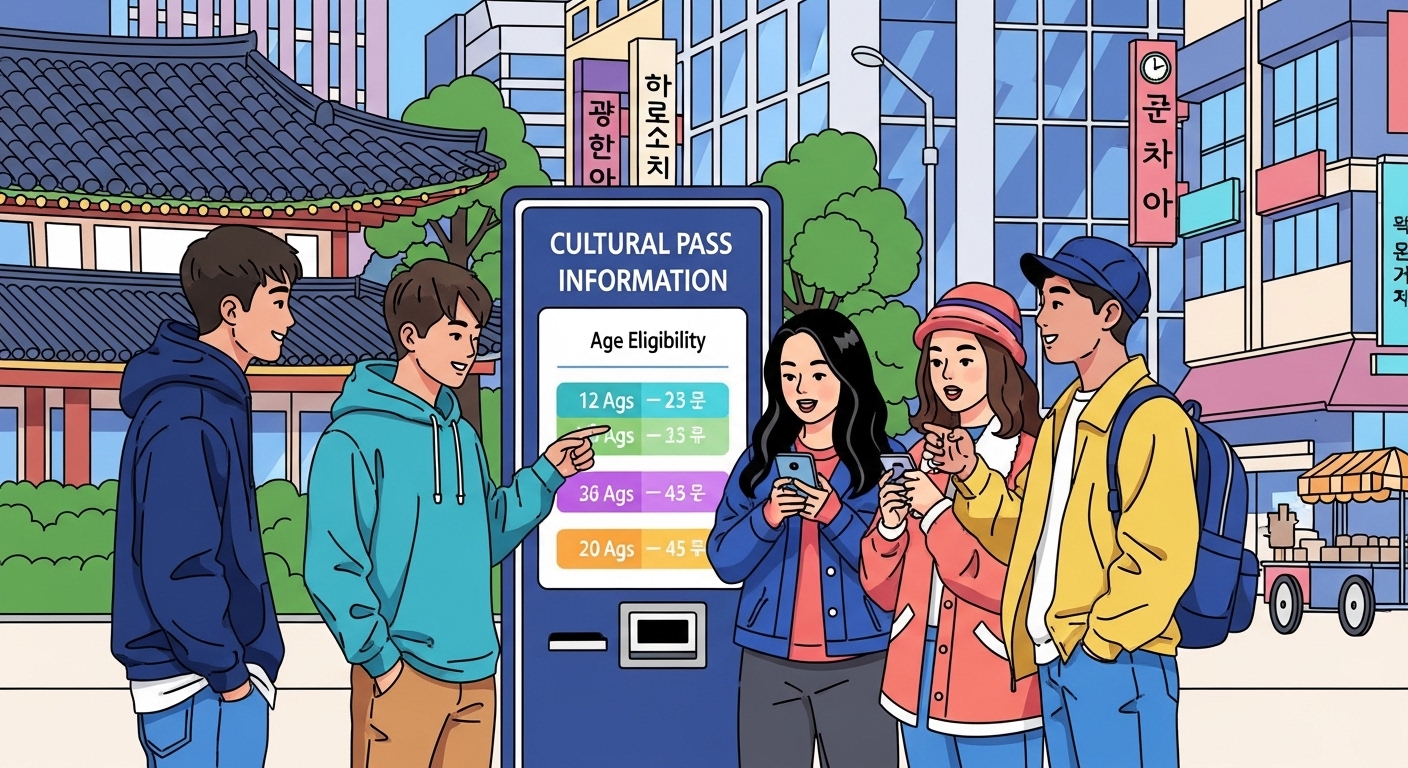 다양한 배경의 젊은이들이 패스 자격에 대해 이야기하는 장면