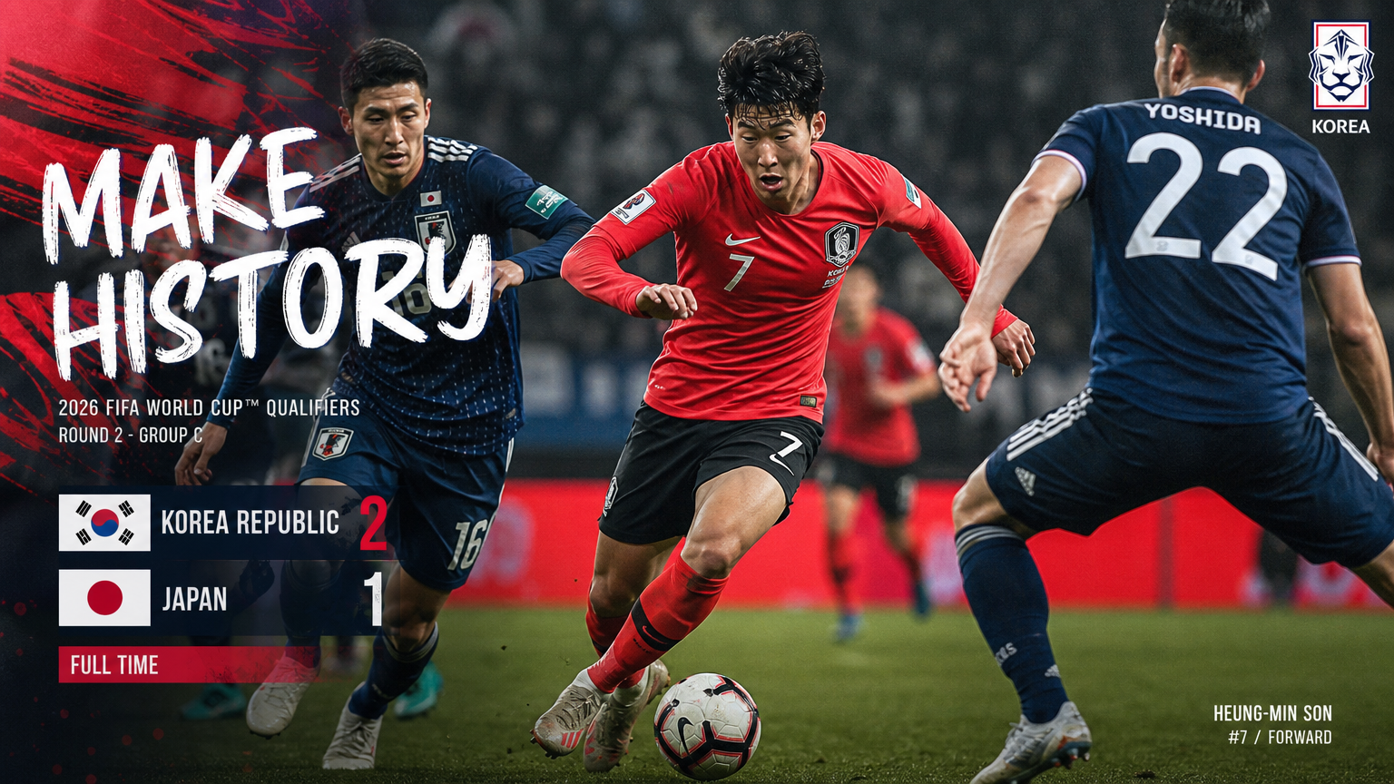 어린 축구 선수가 상대 선수들을 제치며 드리블하는 역동적인 장면