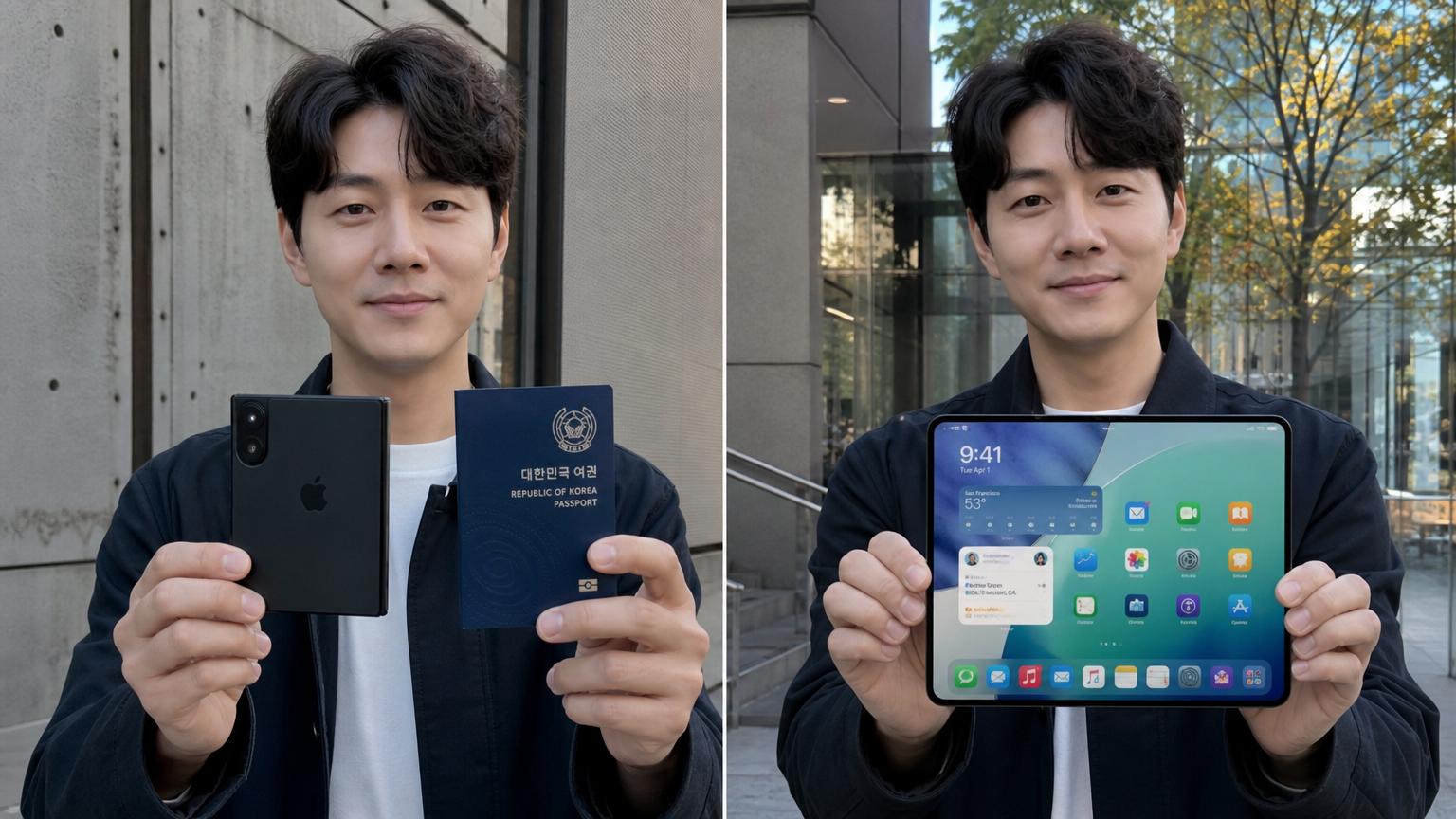 쿠퍼티노의 애플 본사에서 열리는 제품 발표회 장면
