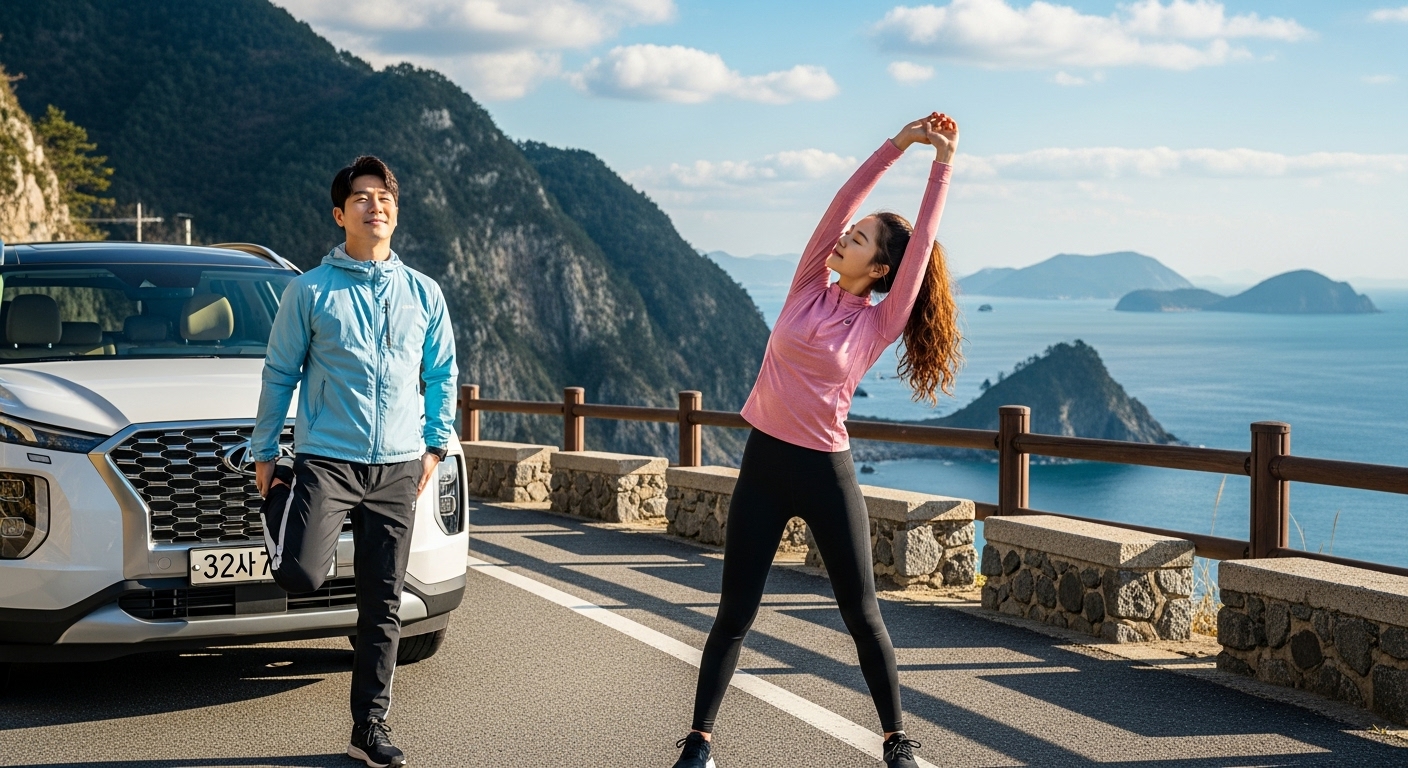 상쾌하게 운전을 마무리하는 모습