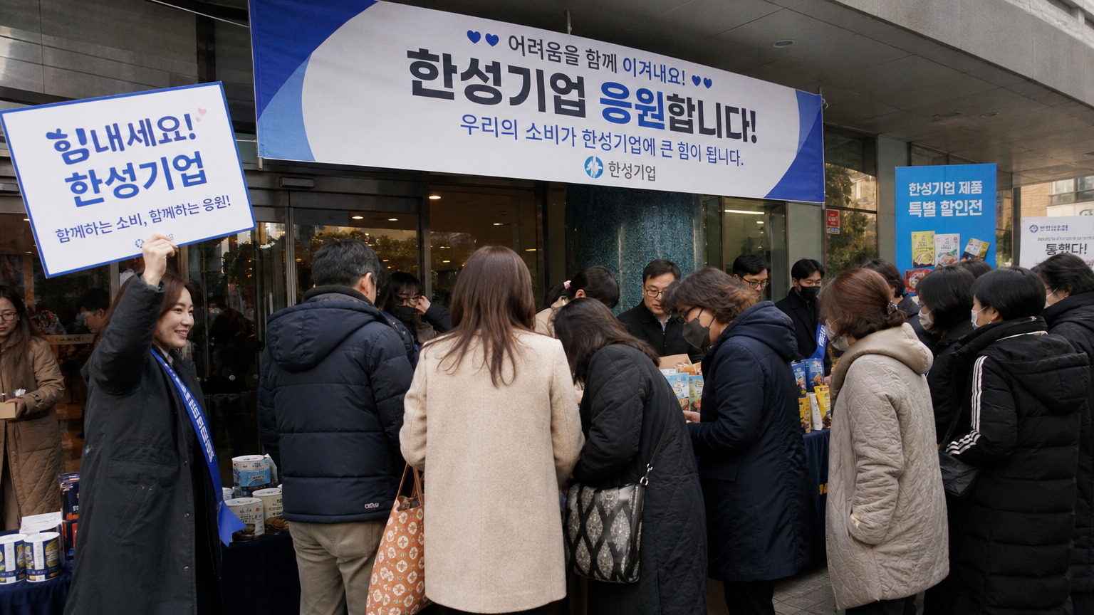 재정적 어려움 속에서 소비자들이 제품 구매로 응원하는 모습