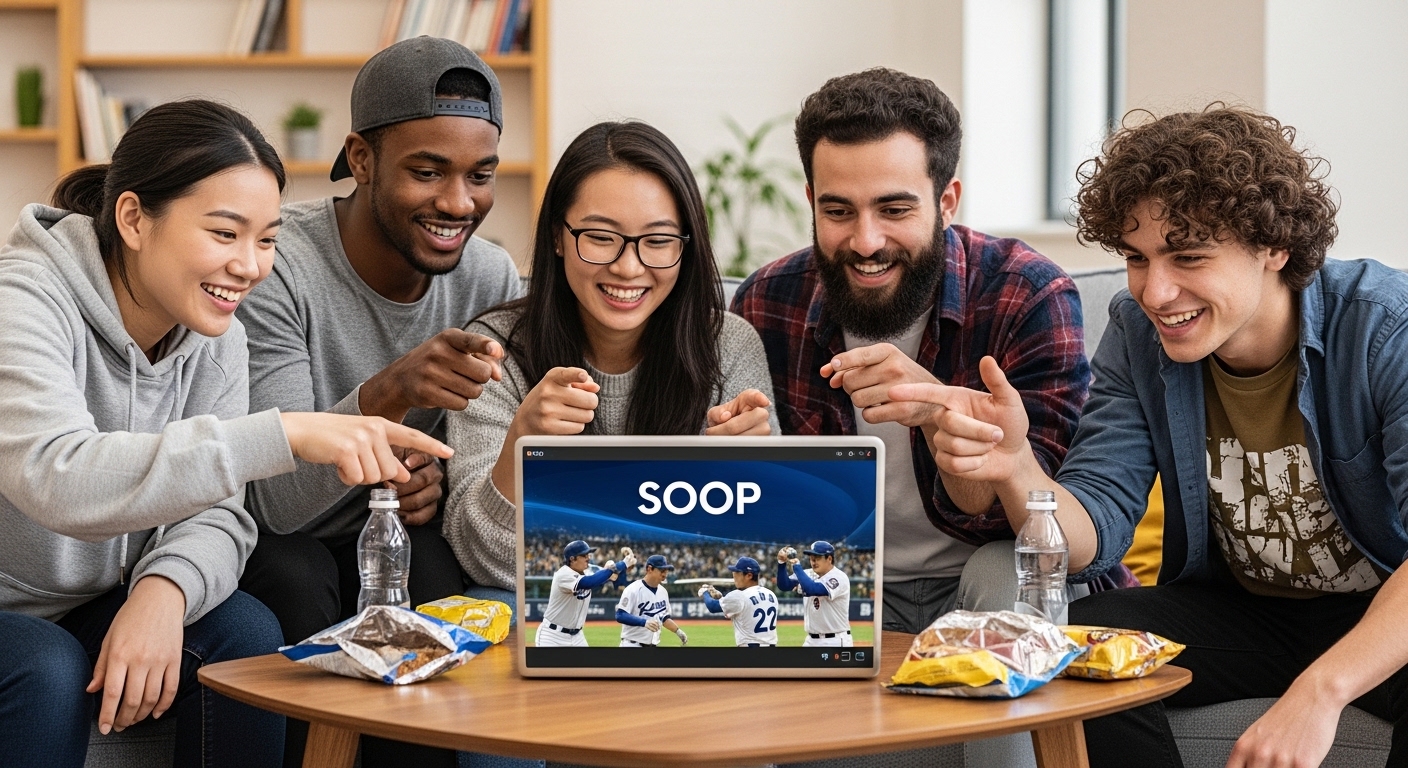 SOOP 플랫폼으로 한국 야구를 시청하는 국제 학생들