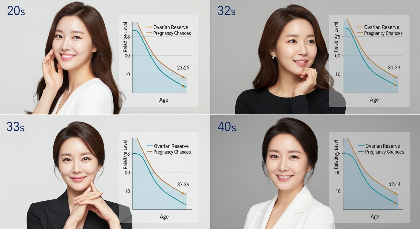 연령별 임신 확률 변화 그래프