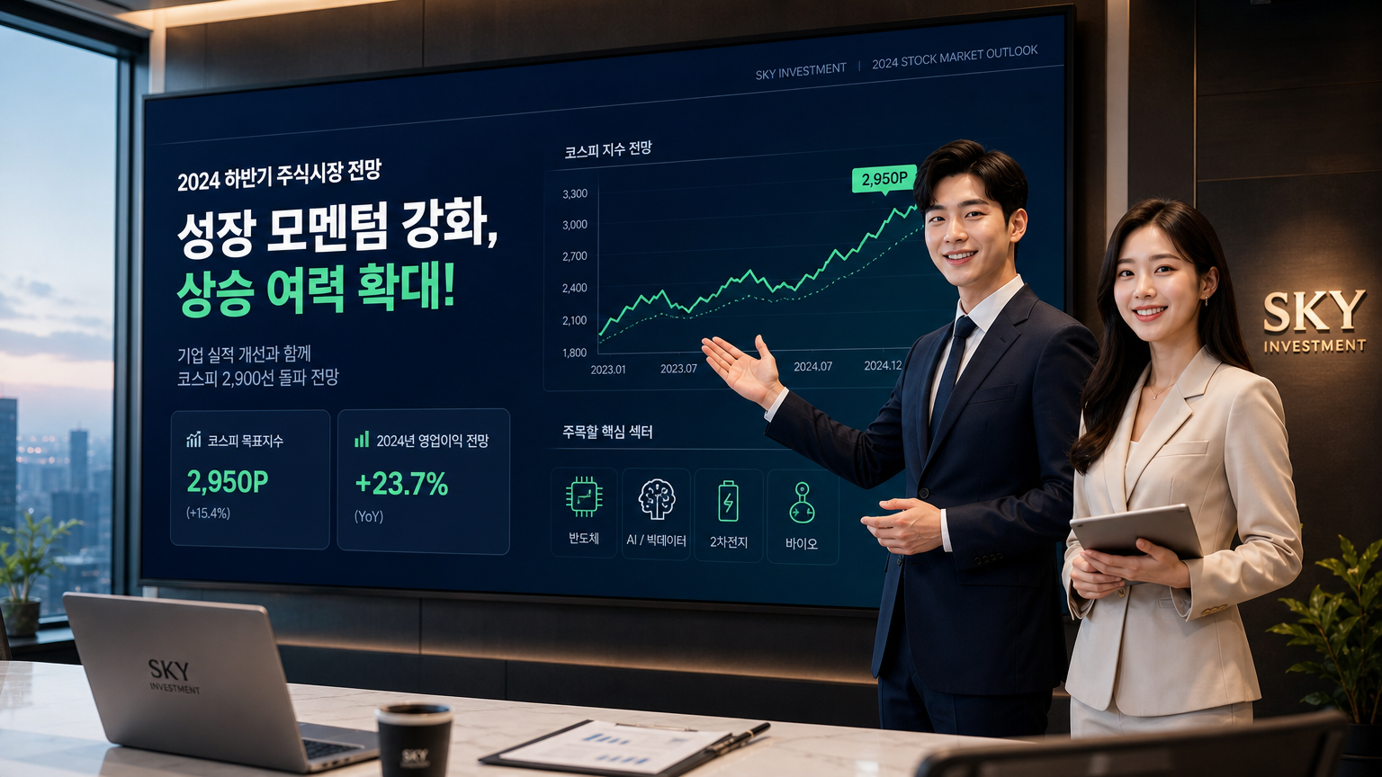 긍정적인 주식 전망을 발표하는 한국 애널리스트들