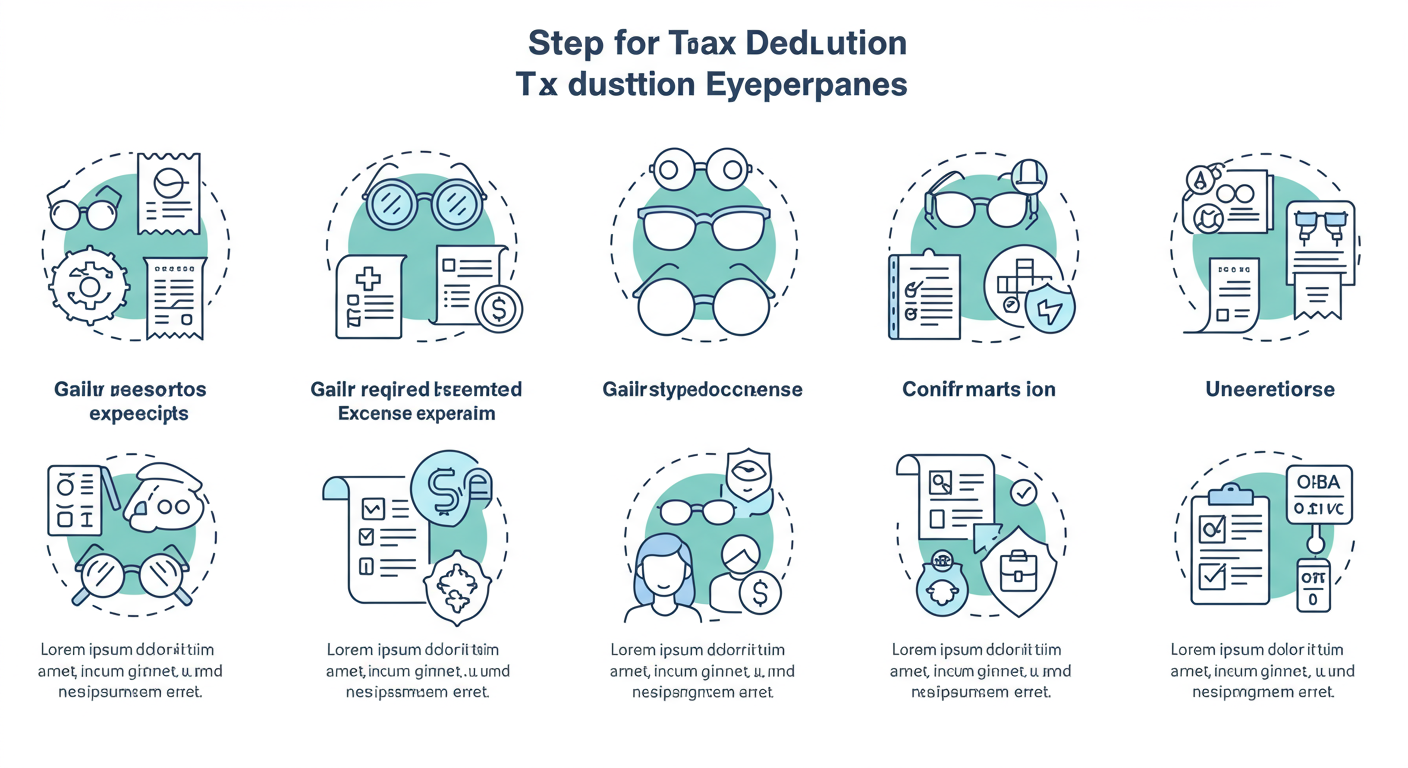 한국에서 안경 비용 세액공제를 위한 절차 설명 인포그래픽