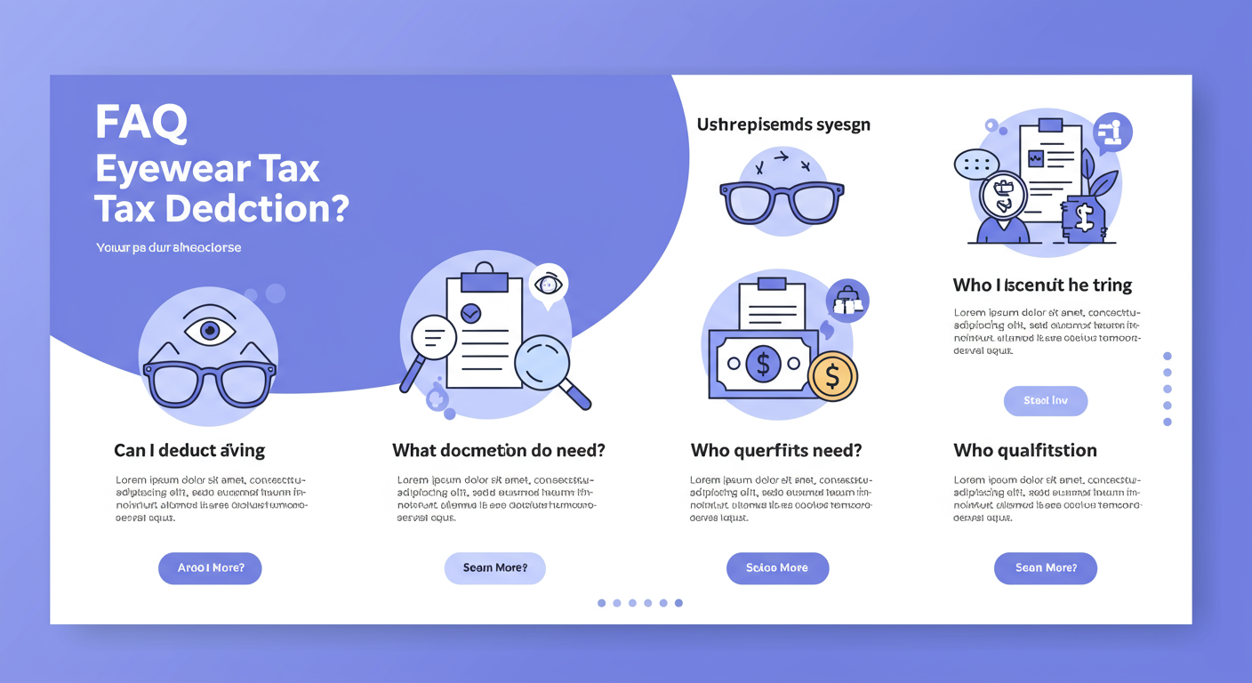 안경 세액공제에 관한 자주 묻는 질문과 답변을 포함한 페이지 디자인