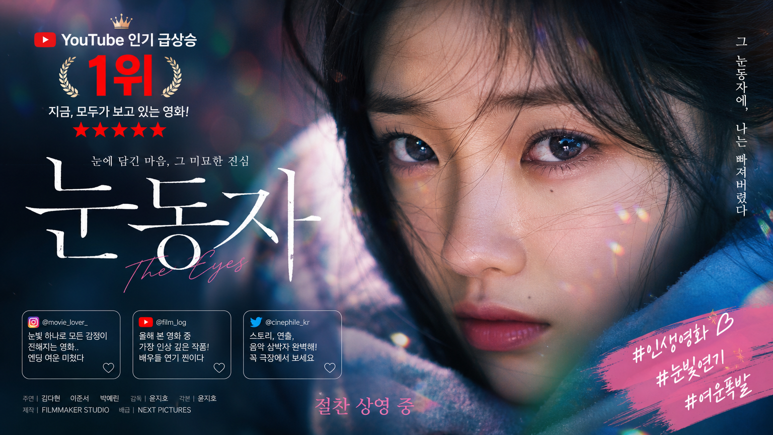 유튜브에서 화제가 된 한국 영화 '눈동자' 포스터