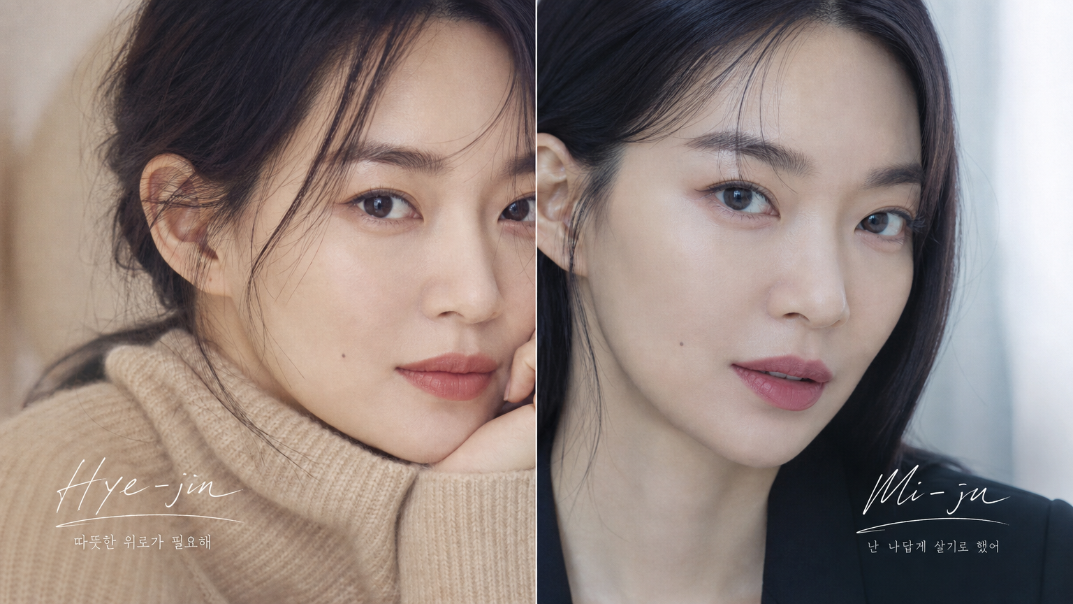 배우 신민아가 서로 다른 두 캐릭터를 표현하는 모습