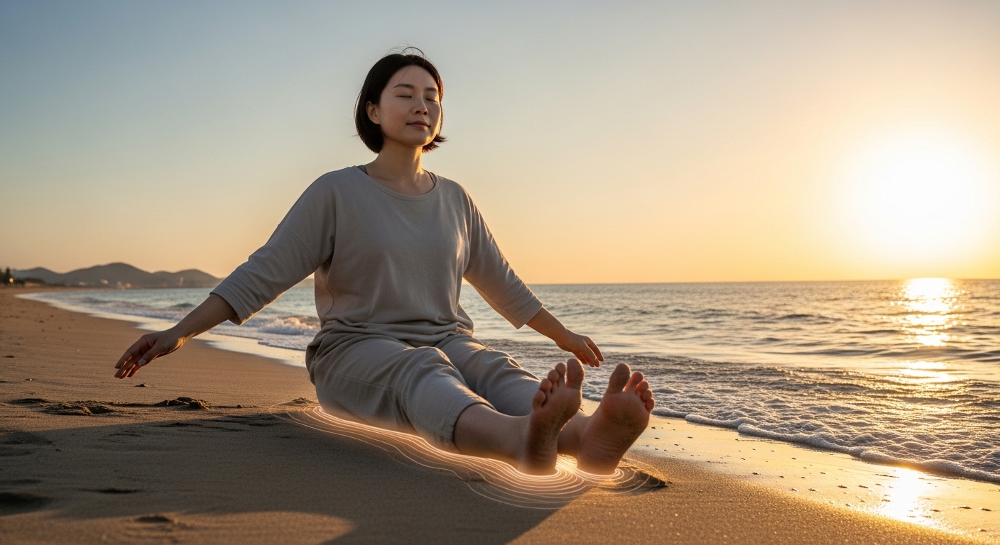 한국인이 지구 에너지와 연결된 모습