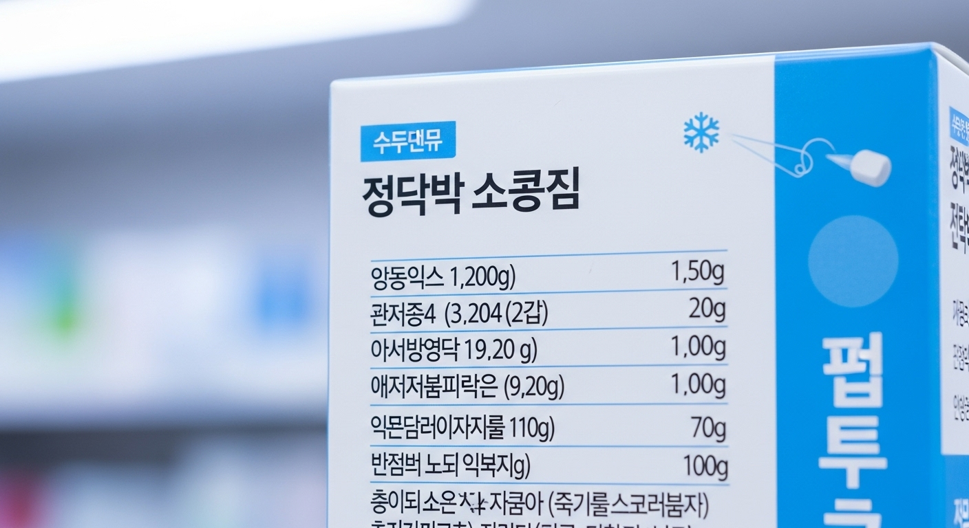 복잡한 감기약 성분표 이미지