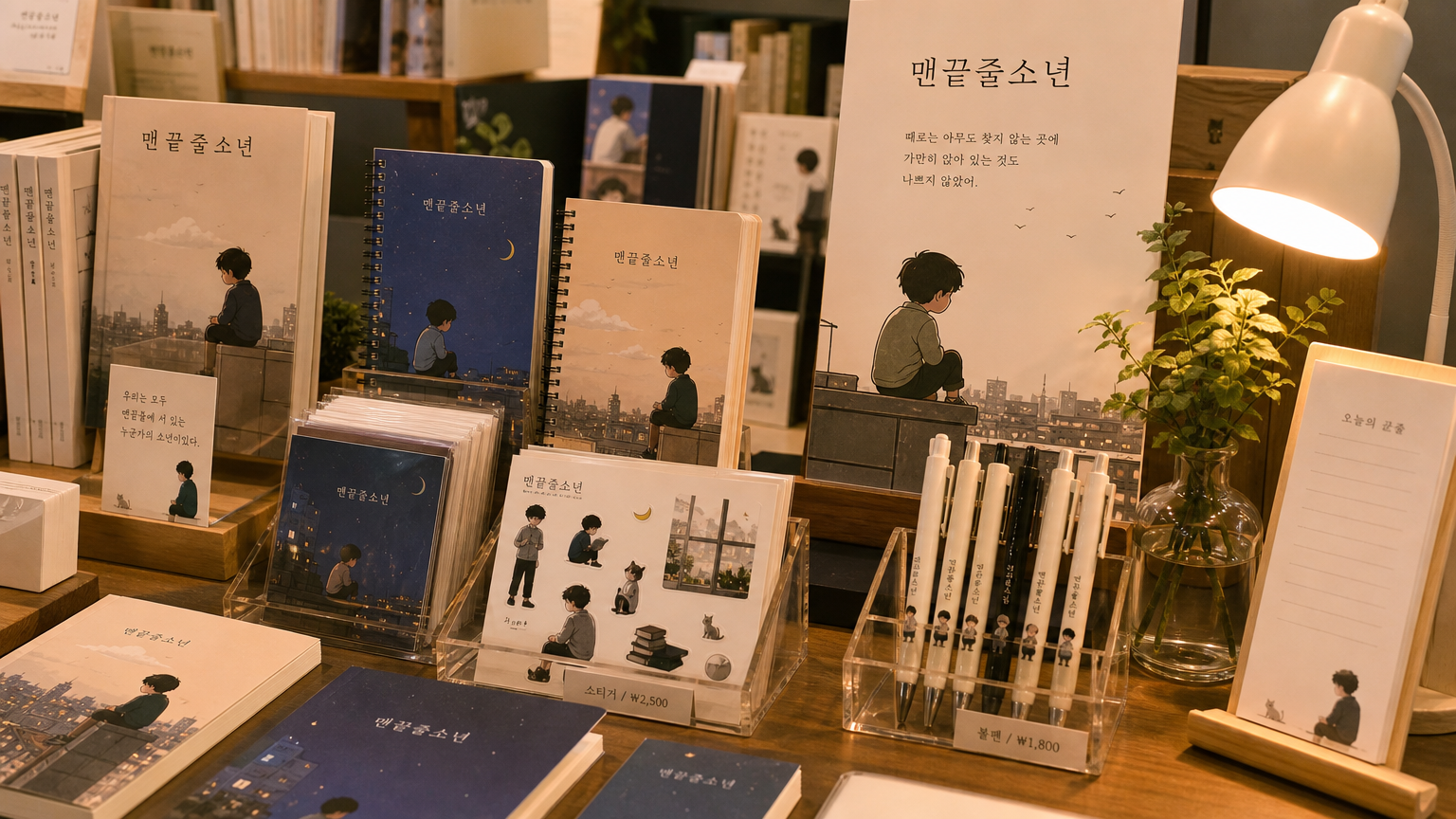 서점이나 책상에 진열된 감각적인 문구 제품들