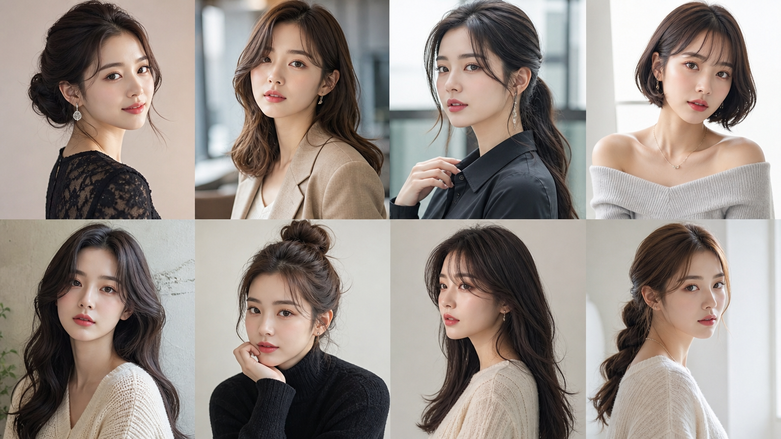 다양한 헤어스타일을 통해 개인의 개성을 표현하는 현대 여성