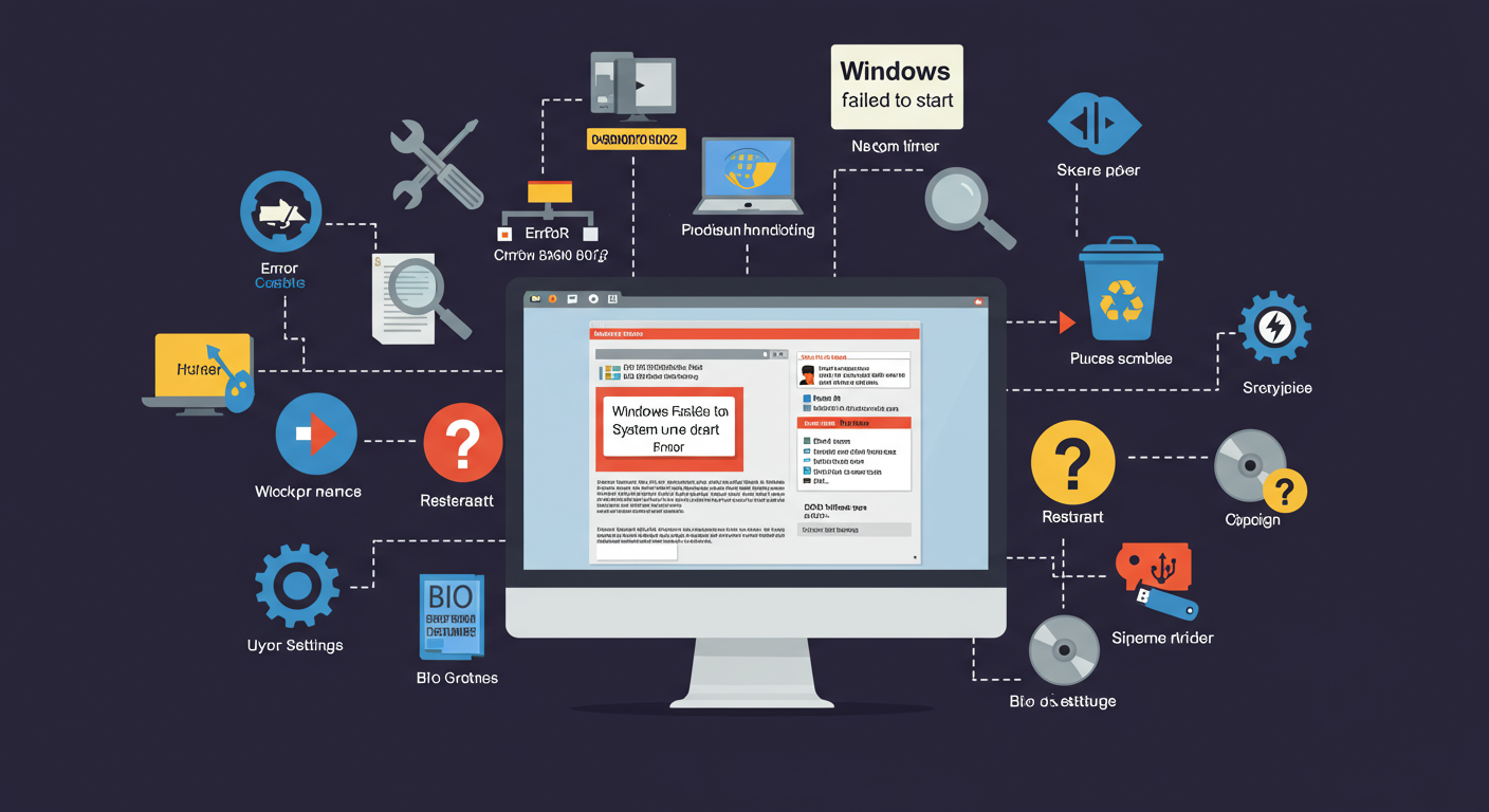 윈도우 설치 시 문제 해결 팁과 오류 메시지가 표시된 컴퓨터 화면