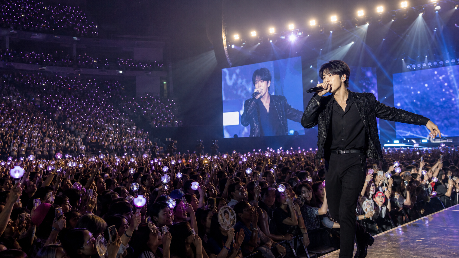 열광적인 팬들이 함께하는 콘서트 현장