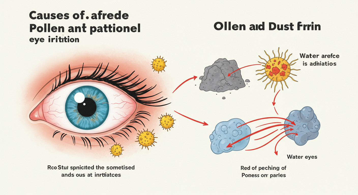 꽃가루 및 먼지가 원인이 된 눈 자극의 인포그래픽
