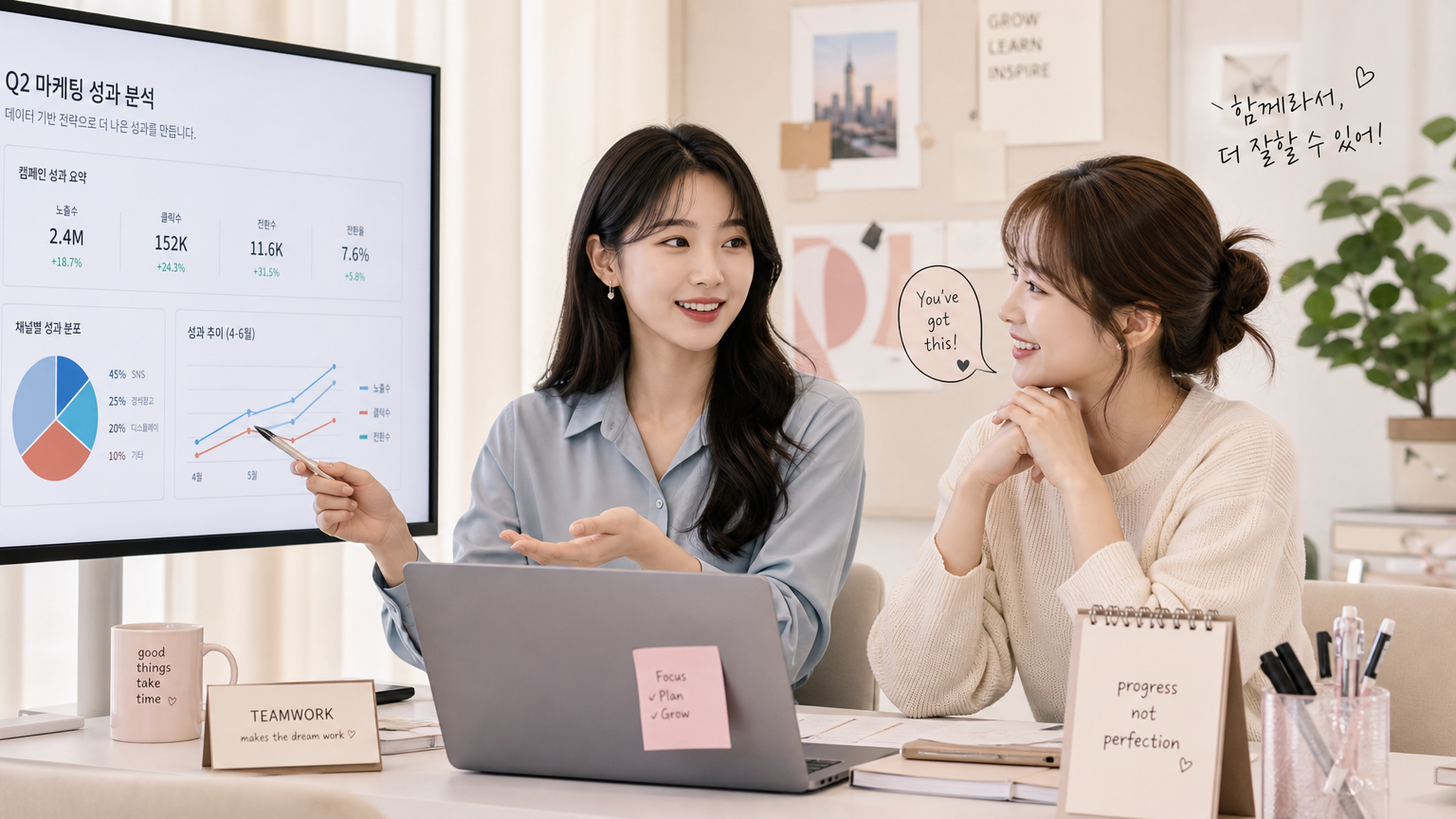 논리적 자료와 공감적 지원을 제공하는 동료들