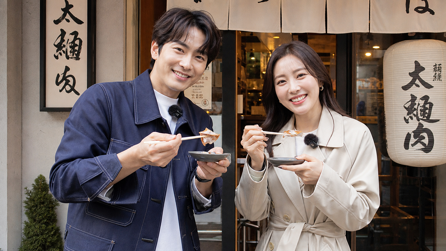 한일 요리 탐방을 함께 하는 두 명의 예능 MC