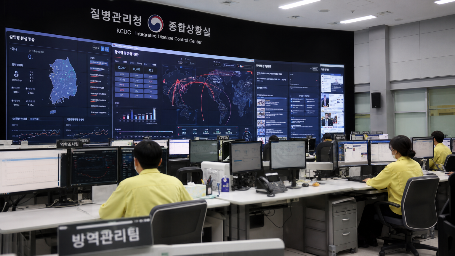 첨단 장비로 무장한 질병통제센터의 모습과 집중하는 직원들