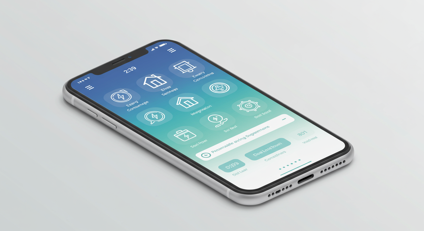 스마트폰 화면에 표시된 사용자 친화적인 전기 관리 옵션