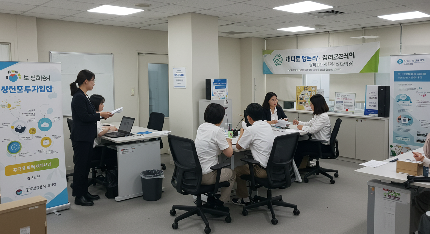 정부의 청년 취업 지원 프로그램을 홍보하는 공식 장소