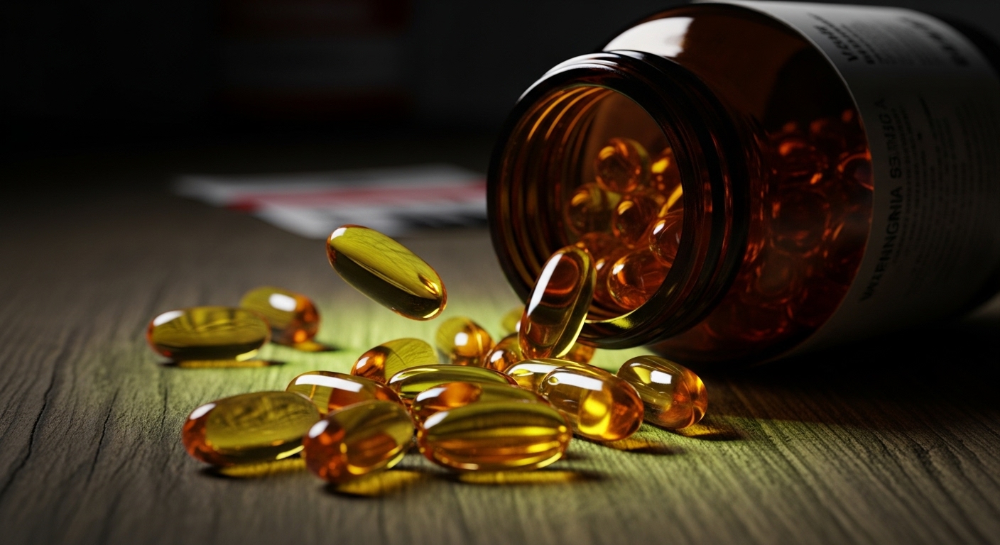 영양제 캡슐의 클로즈업