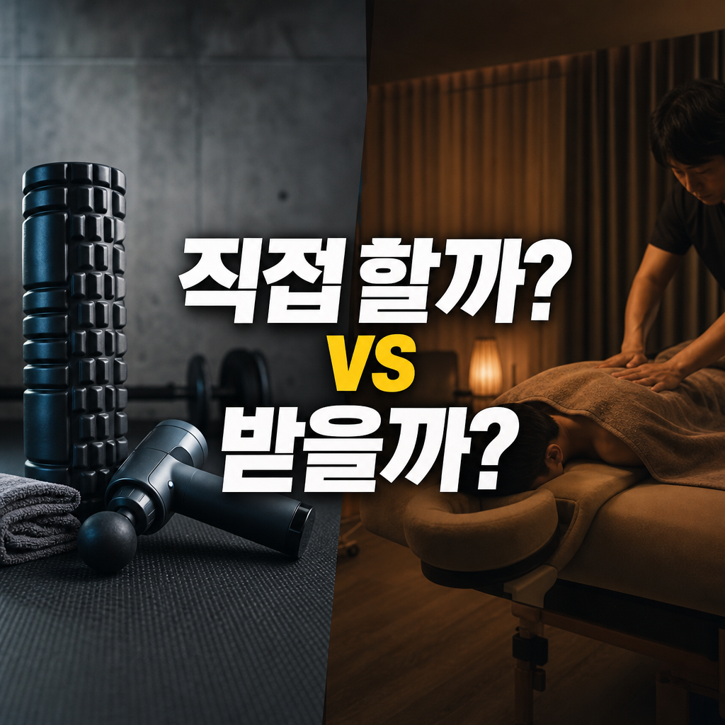 마사지 기구(폼롤러·마사지건) vs 전문 마사지 효과 비교