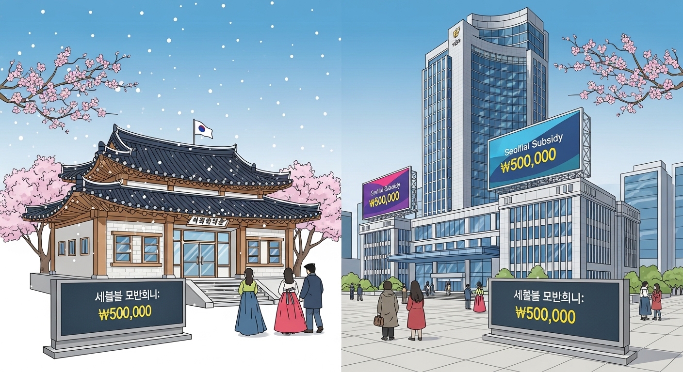 큰 도시와 작은 도시의 정부 사무소에서 보이는 차등화된 보조금 정보