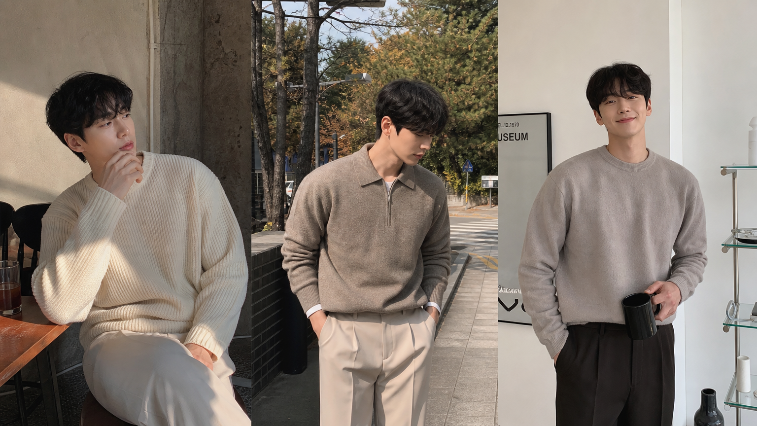 고급스러운 일상 패션을 즐기는 모습