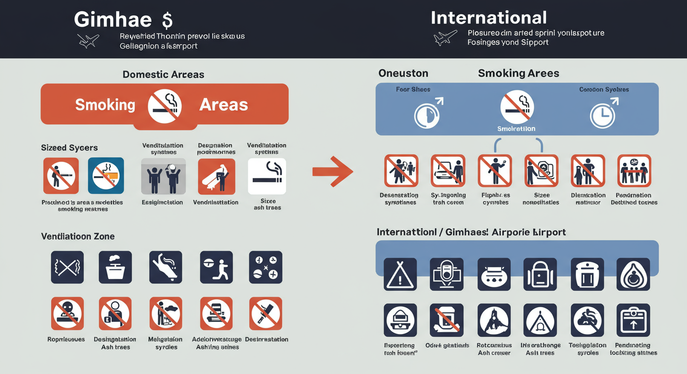 김해공항의 국내·국제선 간 흡연 구역 비교 차트