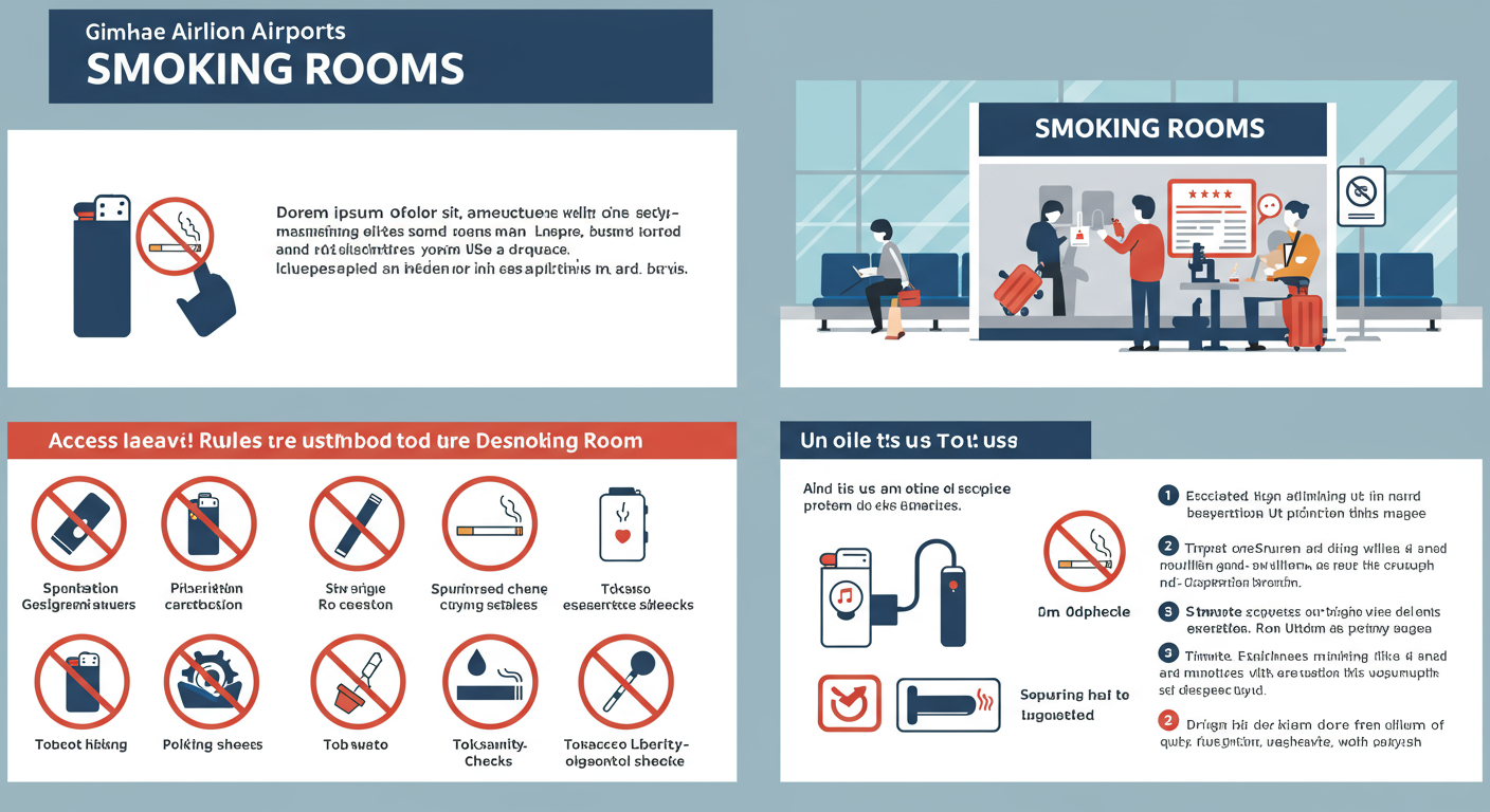 김해공항 내 흡연구역 사용 규칙 및 주의사항 인포그래픽