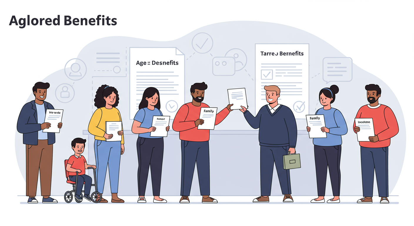 서류를 제시하여 맞춤형 혜택을 받는 다양한 사람들