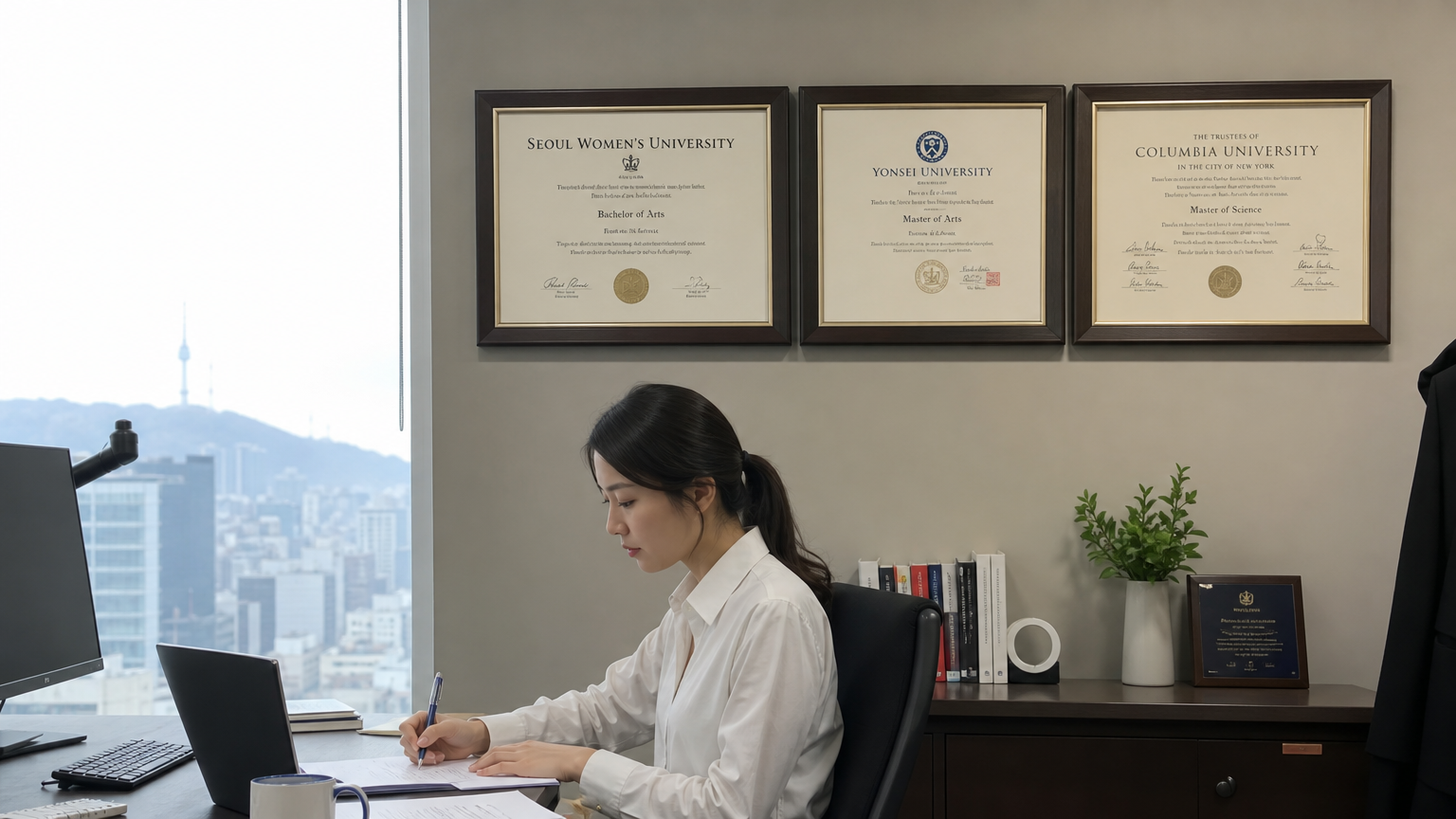 서울여대부터 컬럼비아대까지 이어지는 학력의 여정을 보여주는 환경