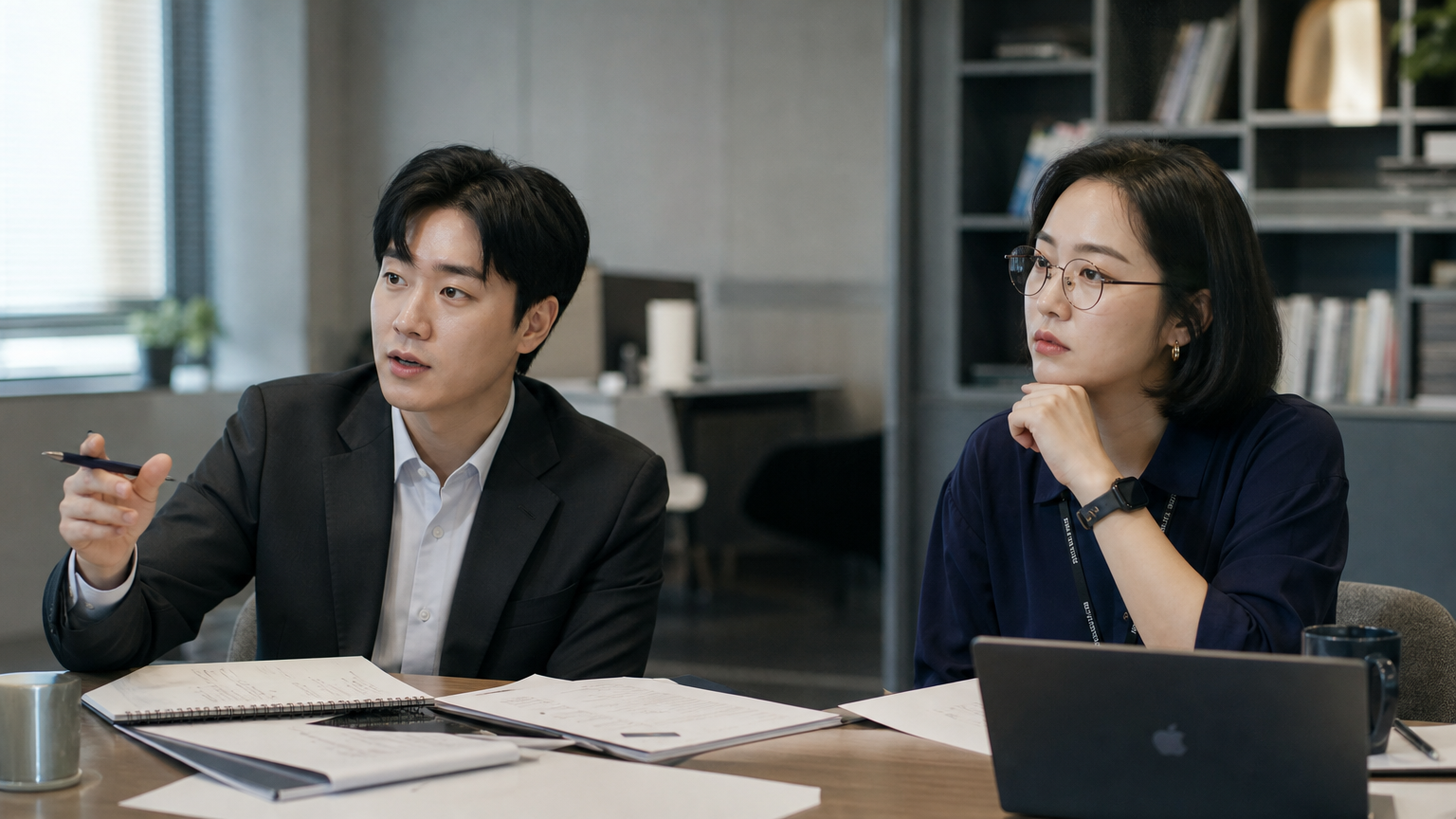 영화 투자 전문가와 기술 연구원으로 각각의 개성을 드러내는 두 한국인의 모습