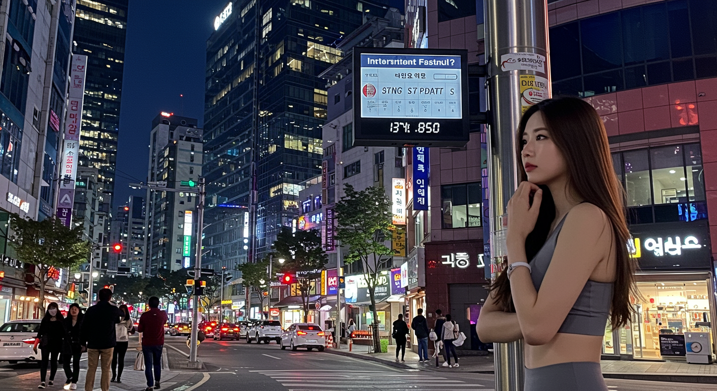 현대 도시 배경에서 시계를 보며 간헐적 단식을 고민하는 젊은 여성의 모습