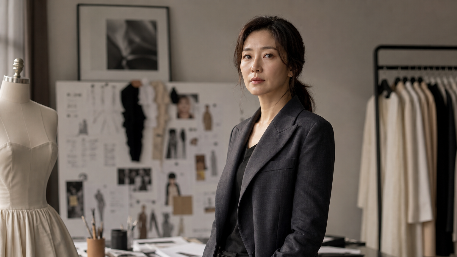역경을 딛고 성공한 디자이너가 된 여성 캐릭터를 연기하는 한국 여배우