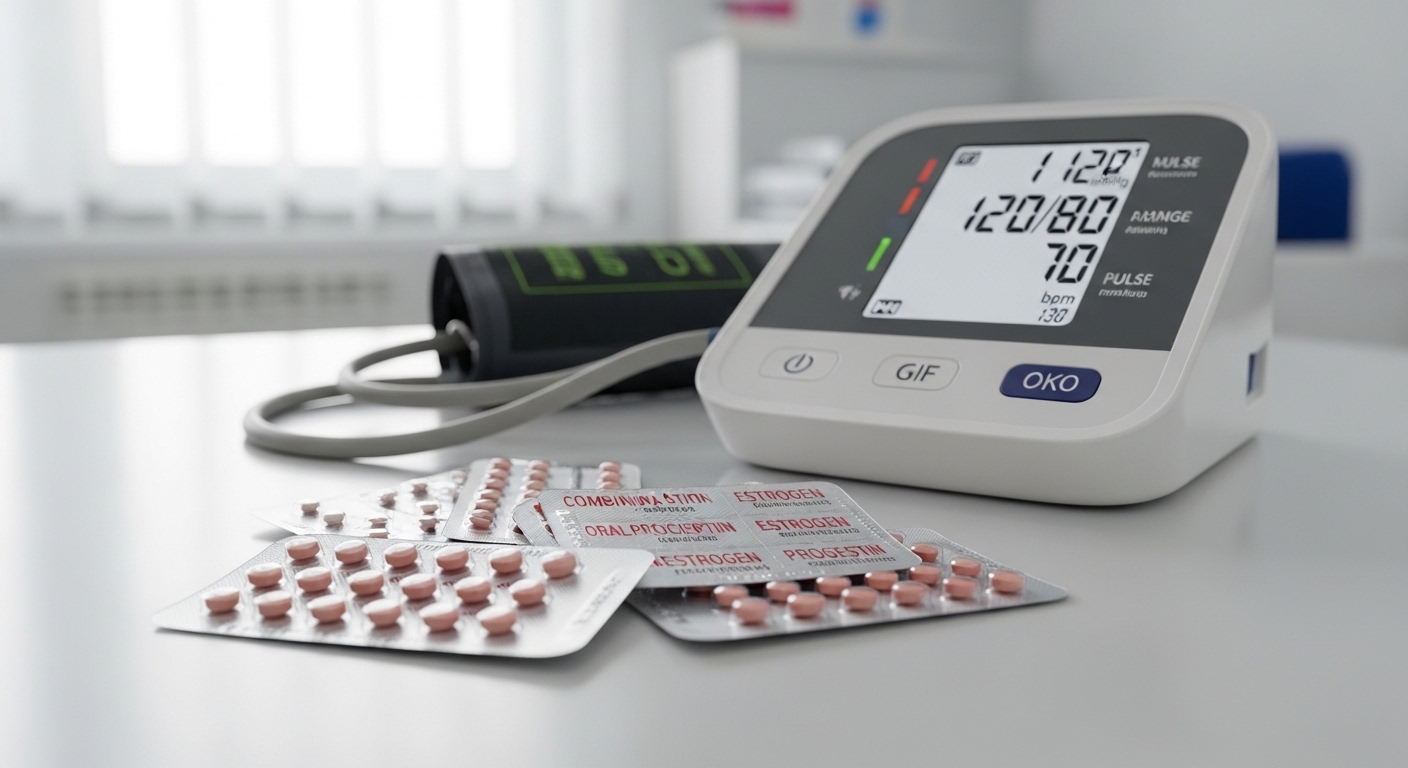 클리닉의 피임약과 혈압계