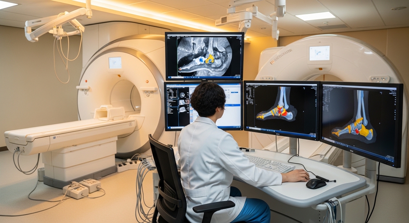 MRI와 3D CT를 이용한 정밀한 발목 진단 모습