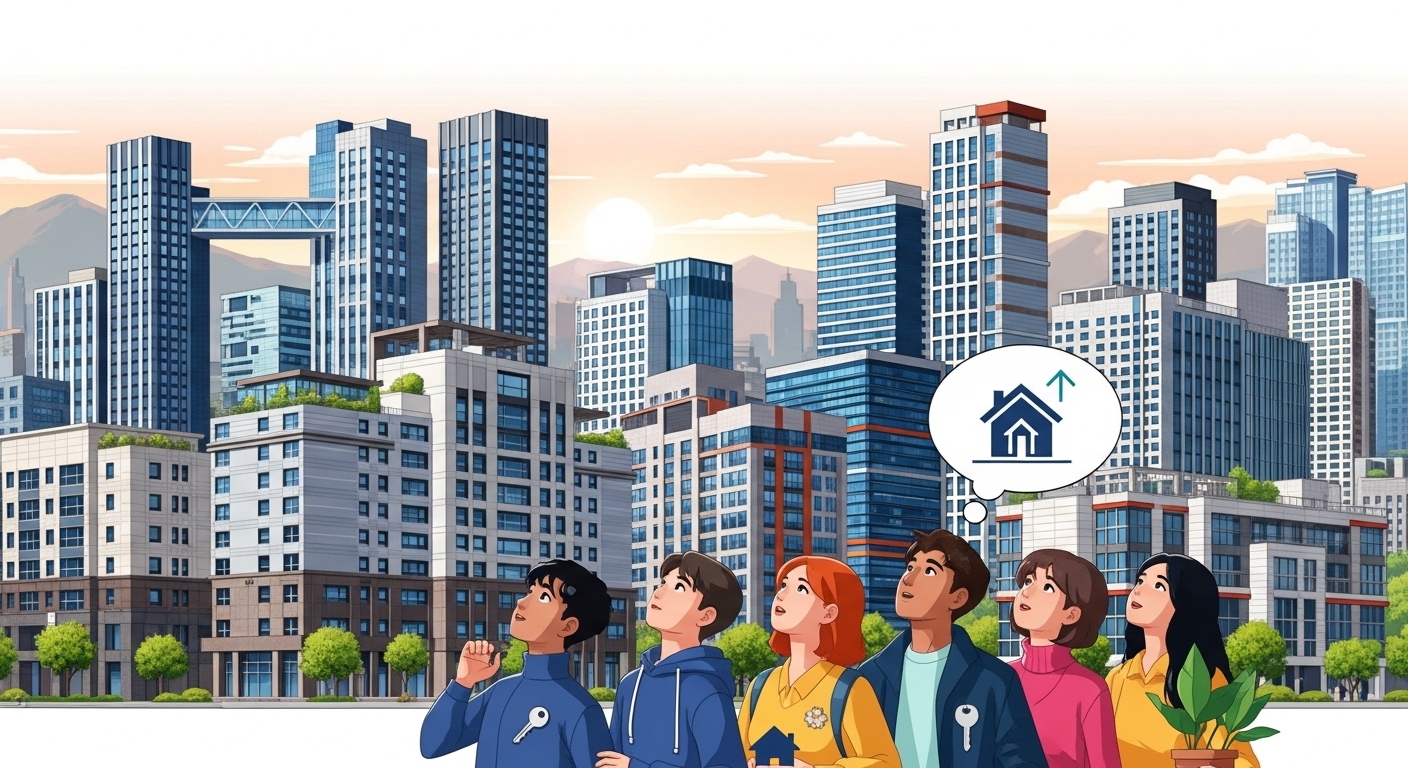 다양한 건축 양식의 현대 아파트 단지들