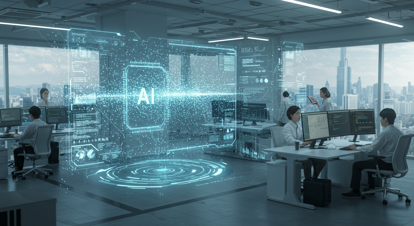 한국 기술 회사에서 무한 메모리 저장을 보여주는 미래 지향적 AI 인터페이스