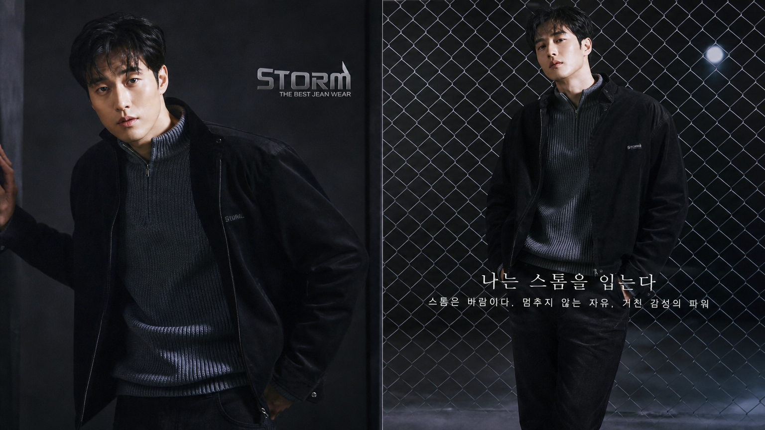 1995년 '스톰' 브랜드 모델로서 첫 모습을 드러낸 젊은 시절의 소지섭