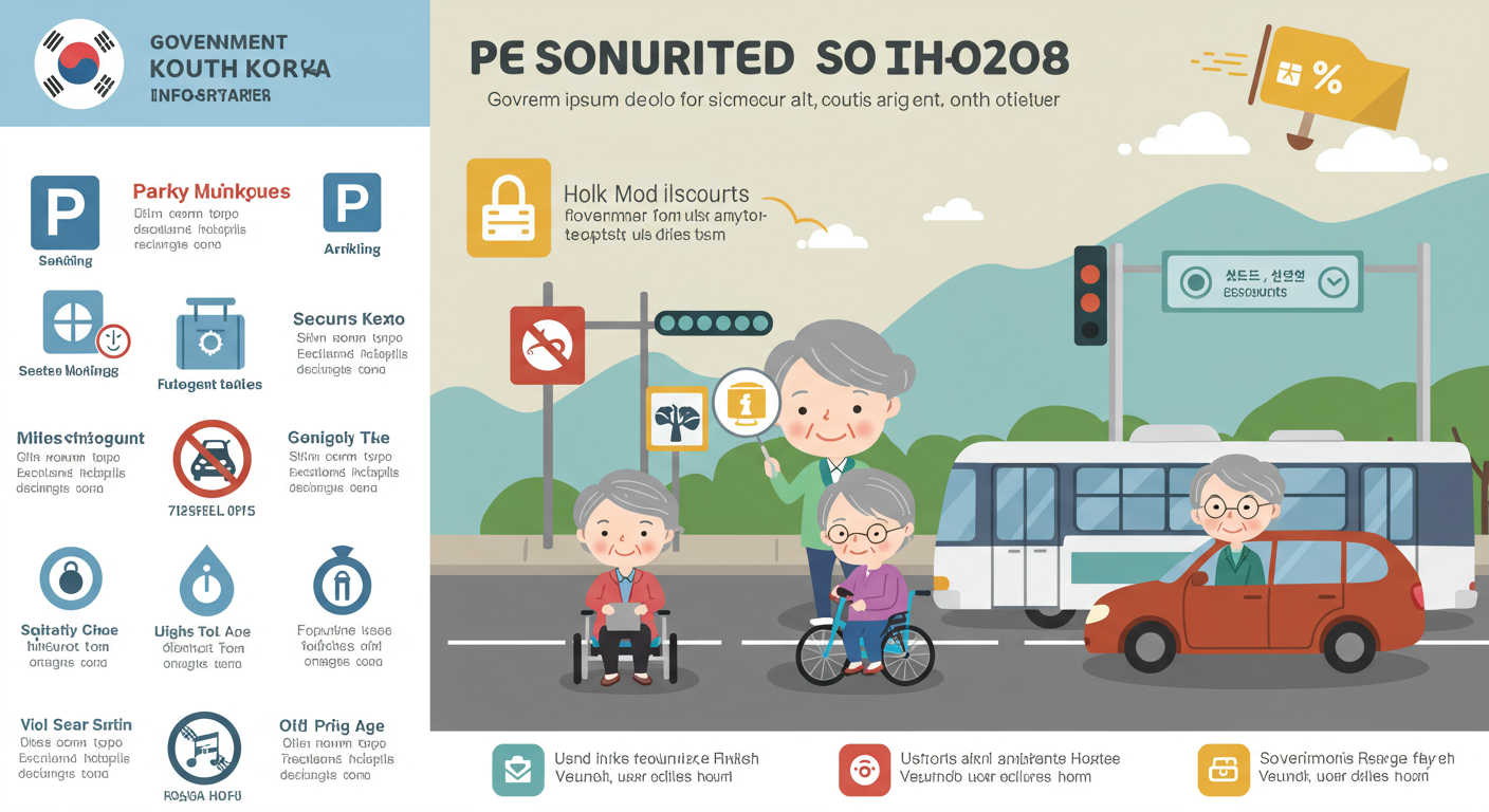 고령 운전자들을 위한 정부 지원 할인을 설명하는 인포그래픽
